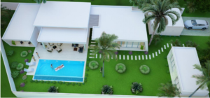 Vista exterior de la villa