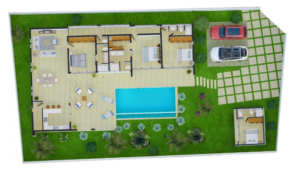 Vista exterior e la villa