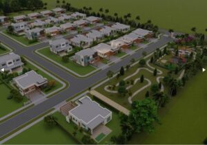 Vista aérea del residencial de la villa